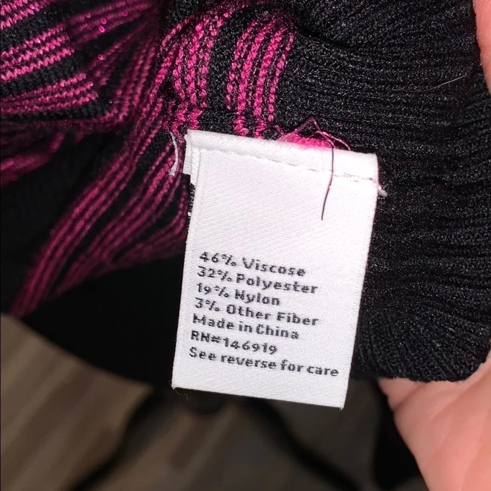 Nine West black and metallic pink striped sweater